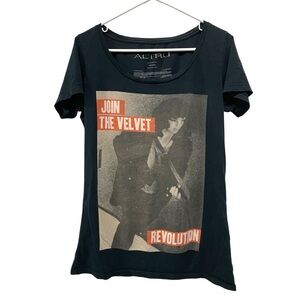 Altru Women’s Join The Velvet Revolution Black Graphic T-Shirt // M
